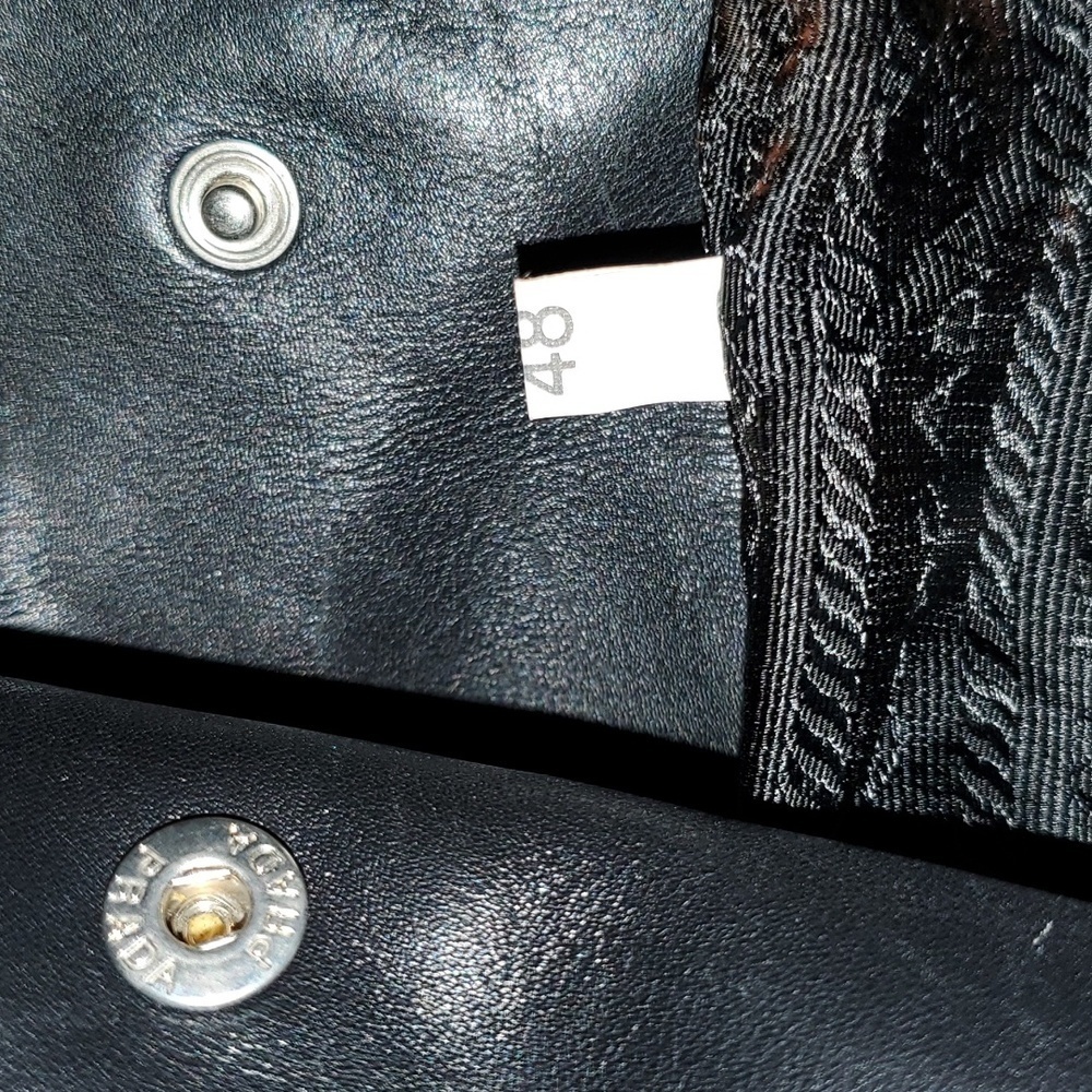Prada Semitracolla Vitello Daino Nylon & Leather Shoulder Bag Purse - Picture 4 of 16